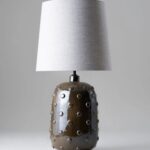 BUTTON LAMP LARGE WALNUT