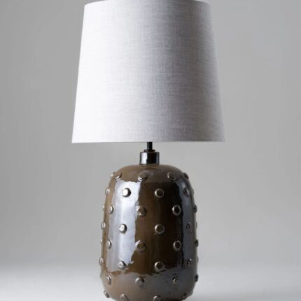 BUTTON LAMP LARGE WALNUT