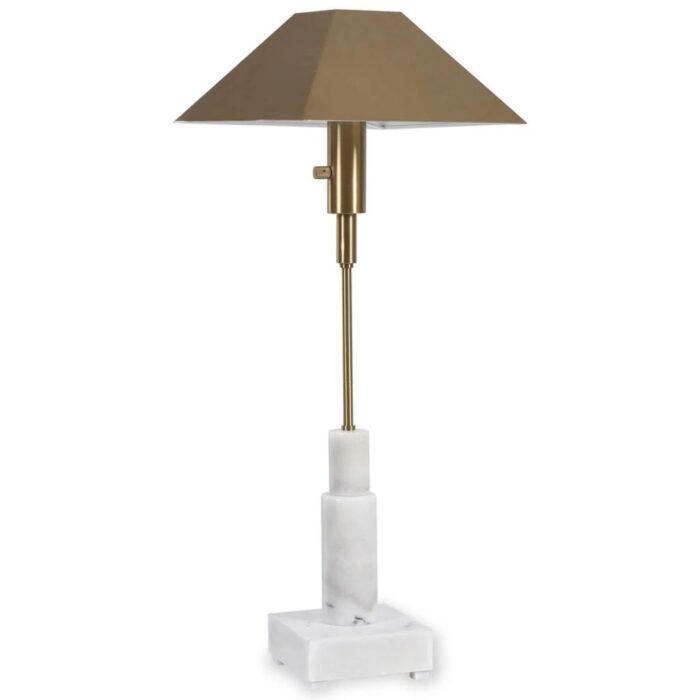 BLACK LABEL TELESCOPE BUFFET LAMP WHITE MARBLE AND BRASS