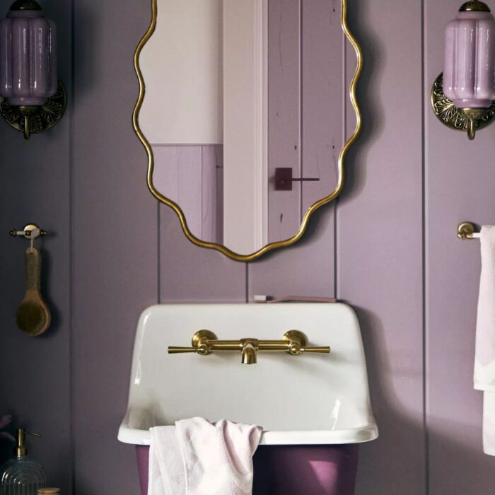 THE ELOISE SCALLOP MILK GLASS SCONCE WALL LIGHT LAVENDER