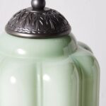 THE ELOISE SCALLOP MILK GLASS SCONCE WALL LIGHT GREEN AND BLACK