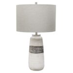 COMANCHE CRACKLE TABLE LAMP WHITE