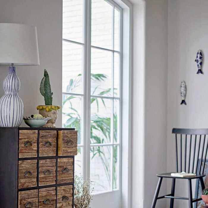GAVISA TABLE LAMP BLUE STONEWARE
