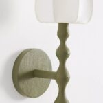 LALA REIMAGINED WOOD SHADED SCONCE GREEN