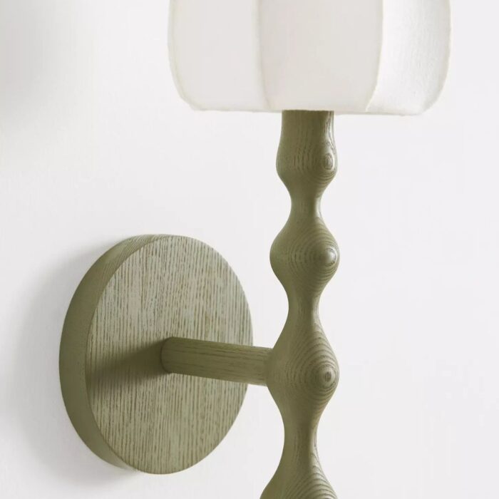 LALA REIMAGINED WOOD SHADED SCONCE GREEN