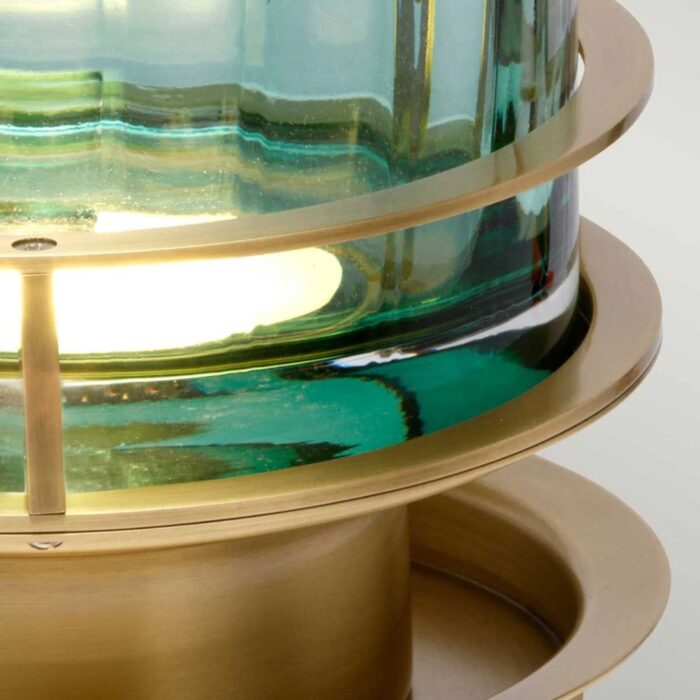 ARNO TABLE LAMP GREEN AGED BRASS
