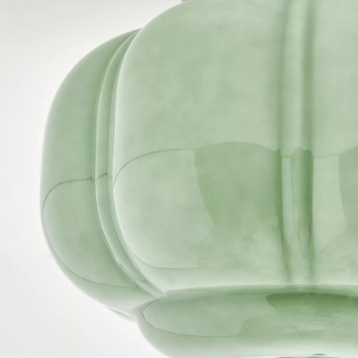 THE ELOISE SCALLOP MILK GLASS FLUSH MOUNT CEILING LIGHT GREEN