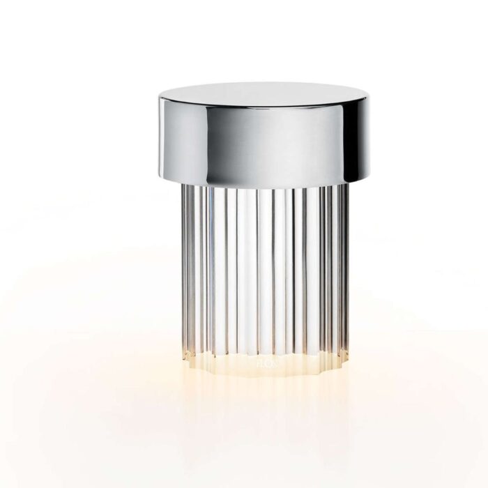 LAST ORDER FLUTED TABLE LAMP POLISHED INOX