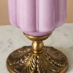 THE ELOISE SCALLOP MILK GLASS TABLE LAMP LAVENDER