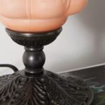 THE ELOISE SCALLOP MILK GLASS TABLE LAMP PINK