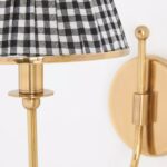 LEE RUCHED PRINTED SHADE BRASS SCONCE BLACK AND WHITE