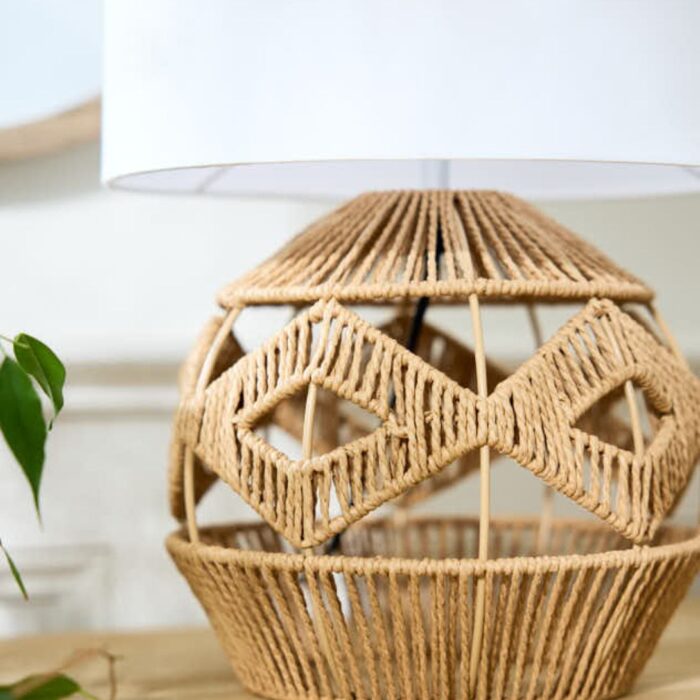 GEOMETRIC WOVEN ROPE LAMP