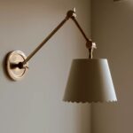 ROBERTA SCALLOPED LEATHER TASK SCONCE WHITE