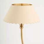 ROBERTA SCALLOPED LEATHER LINEAR CHANDELIER CREAM