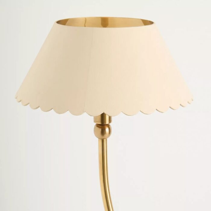 ROBERTA SCALLOPED LEATHER LINEAR CHANDELIER CREAM