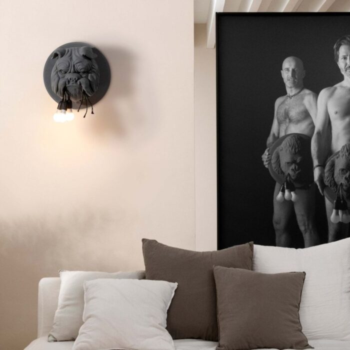 KARMAN AMSTERDAM MATT GREY CERAMIC WALL LIGHT