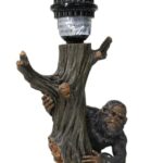 MYTHICAL CREATURE SASQUATCH BIG FOOT CRYPTID APE BY TREE TRUNK TABLE LAMP DECOR