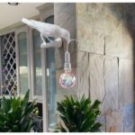ITALIAN WHITE RAVEN BIRD WALL LAMP