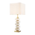 AMBER TABLE LAMP BRASS
