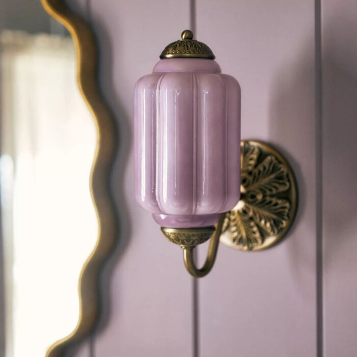 THE ELOISE SCALLOP MILK GLASS SCONCE WALL LIGHT LAVENDER
