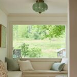 THE ELOISE SCALLOP MILK GLASS FLUSH MOUNT CEILING LIGHT GREEN