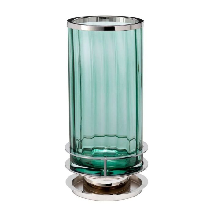 ARNO TABLE LAMP GREEN POLISHED NICKEL