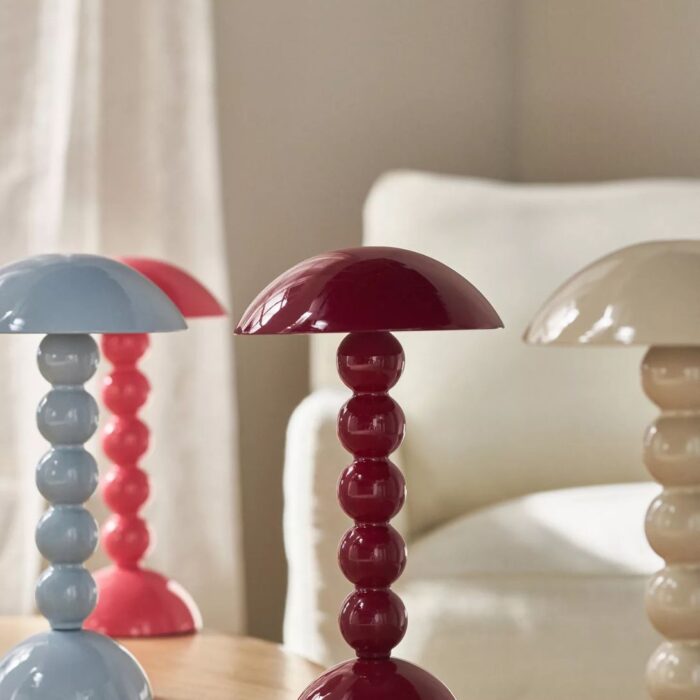 BOBBIN LED CORDLESS RECHARGEABLE TABLE LAMP PINK