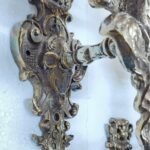 PAIR ANTIQUE VINTAGE OLD ART DECO NOUVEAU BRASS MERMAID WALL SCONCES LIGHT LAMP