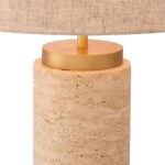 LXRY TABLE LAMP AND SHADE TRAVERTINE