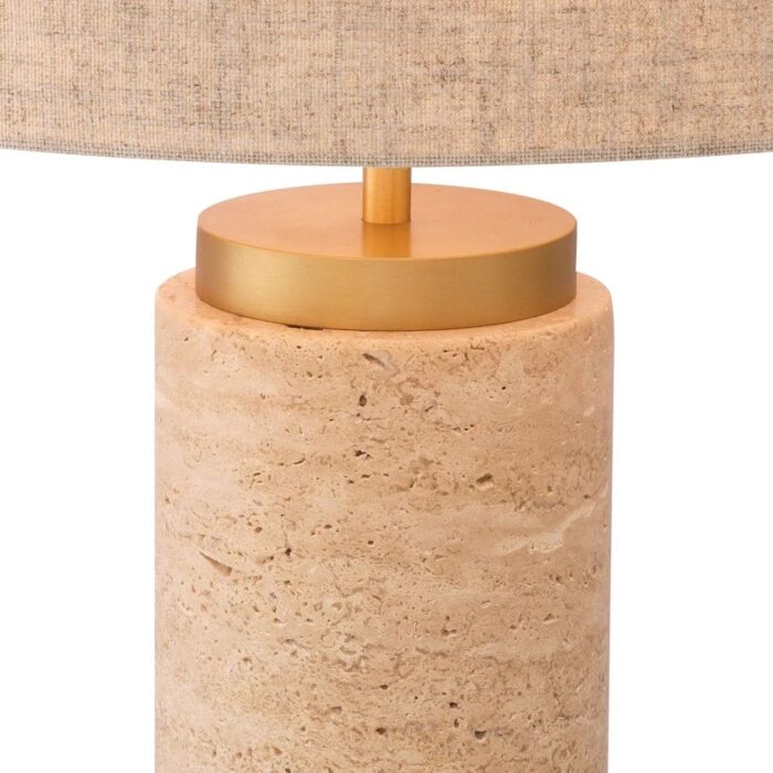 LXRY TABLE LAMP AND SHADE TRAVERTINE