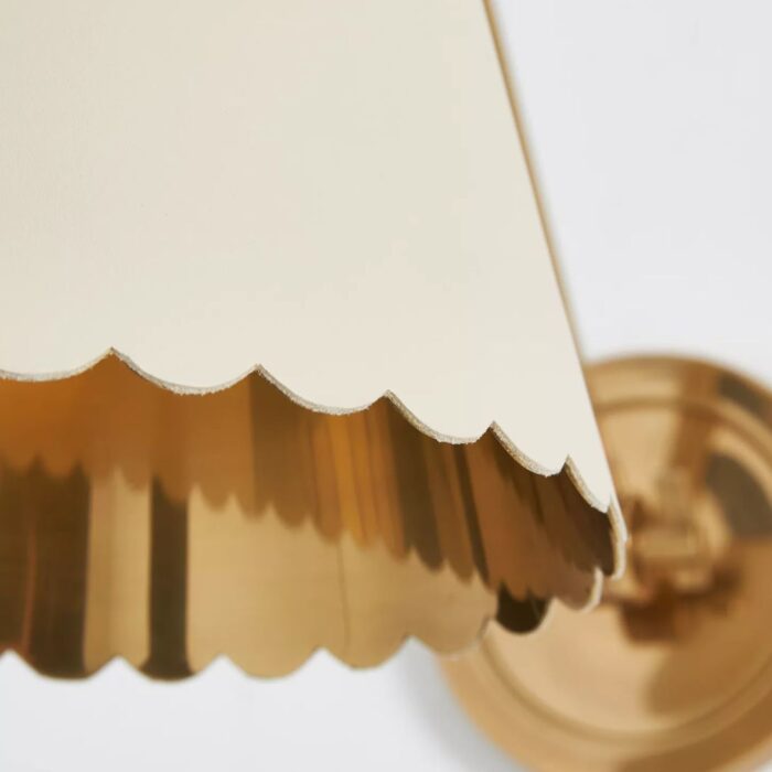 ROBERTA SCALLOPED LEATHER TASK SCONCE WHITE