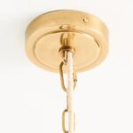 LEE RUCHED ARTICULATING PRINTED SHADE BRASS TALL PENDANT BLACK AND WHITE