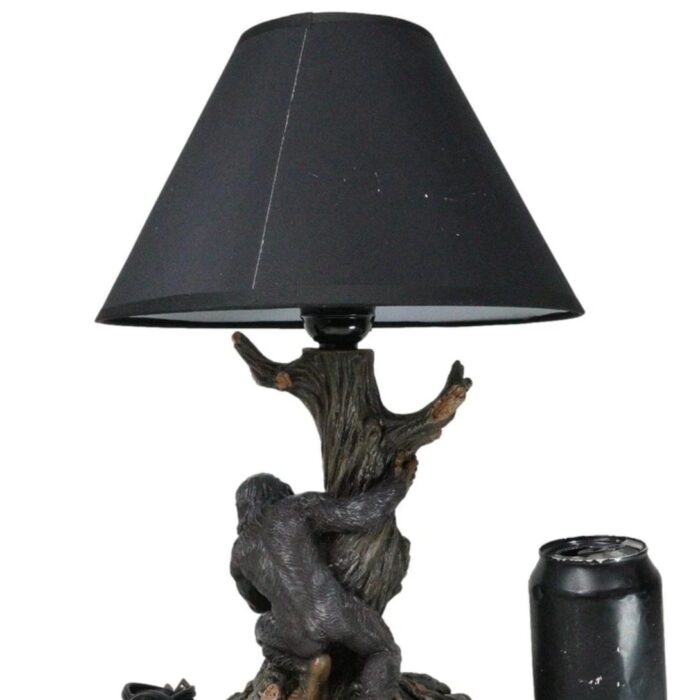 MYTHICAL CREATURE SASQUATCH BIG FOOT CRYPTID APE BY TREE TRUNK TABLE LAMP DECOR