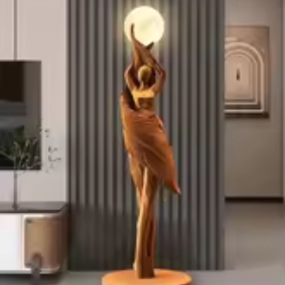 6 MODERN ART FLOOR LAMP HOME DECORATION LIGHTS LIVING ROOM BROWN