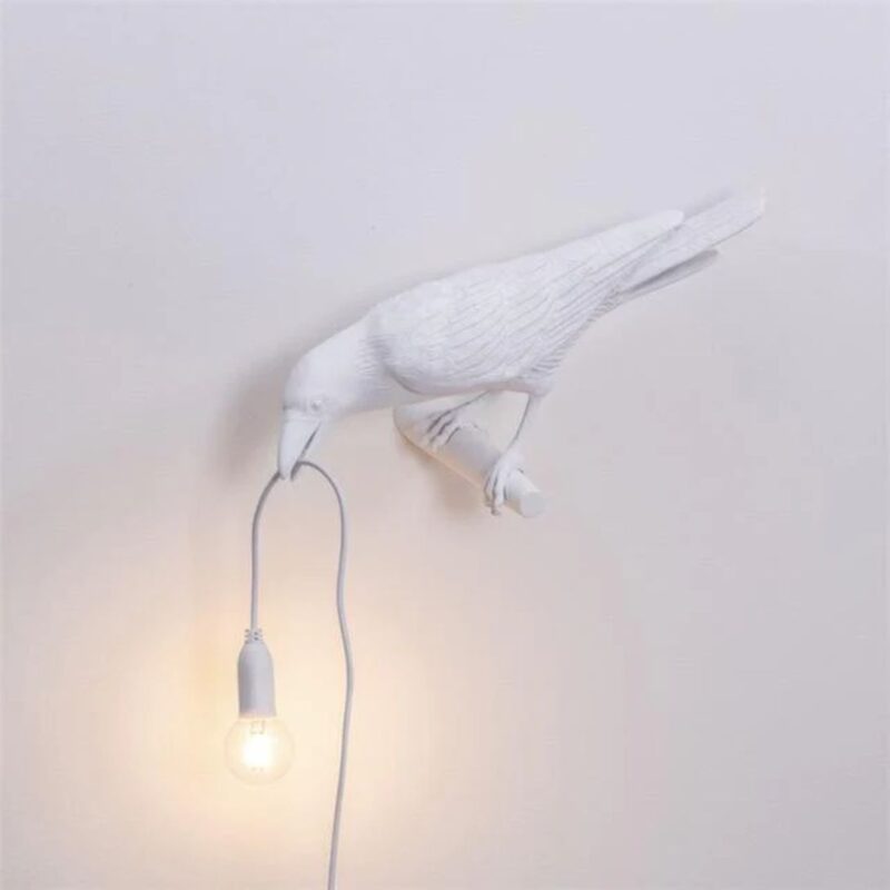 UNIQUE LED BIRD LAMP AND DECOR YEDWO HOME WHITE WALL LAMP LEFT