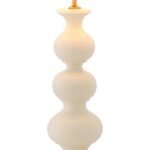 MABEL TABLE LAMP AND SHADE CRACKLED WHITE CERAMIC