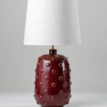 BUTTON LAMP LARGE CRANBERRY