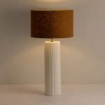 LARGE TABLE LAMP RIBBED GESSO