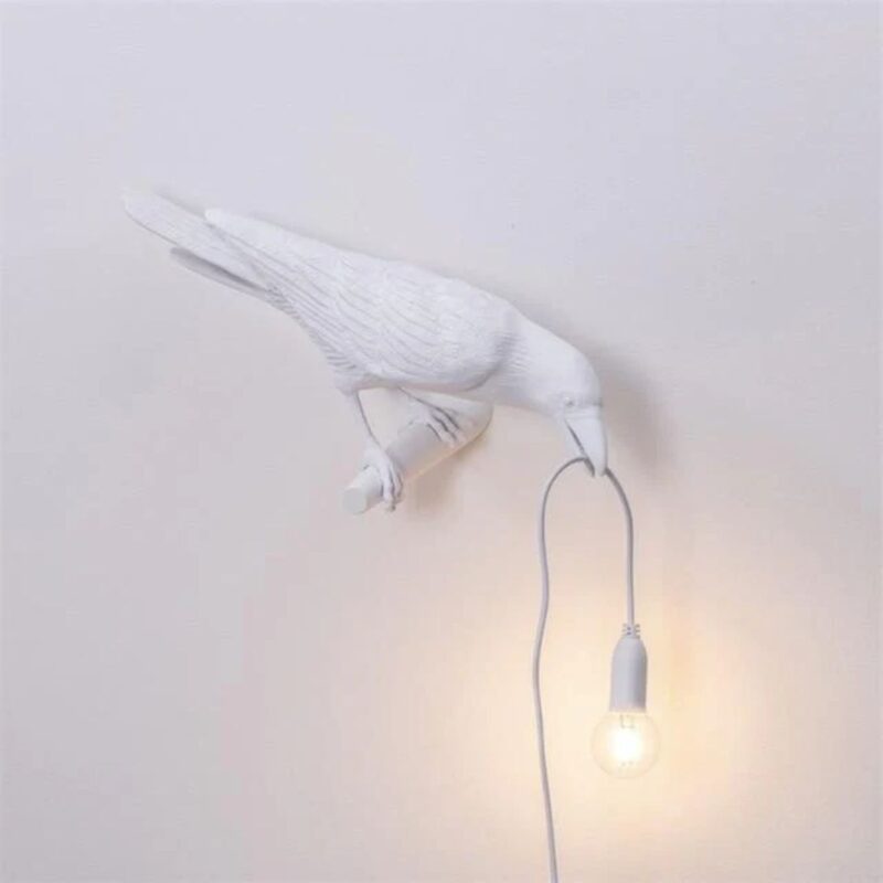 UNIQUE LED BIRD LAMP AND DECOR YEDWO HOME WHITE WALL LAMP RIGHT