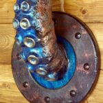 WHIMSICAL TENTACLE LAMPS IN COPPER GREEN