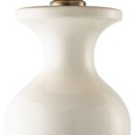 MABEL TABLE LAMP AND SHADE CRACKLED WHITE CERAMIC