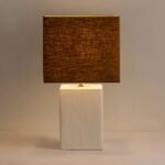 SMALL TABLE LAMP RECTANGULAR GESSO