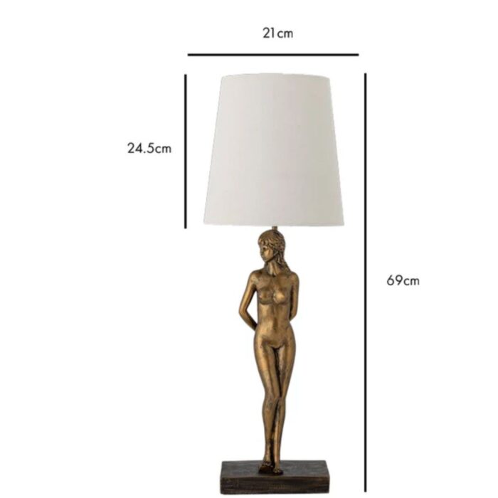 BRASS LADY TABLE LAMP
