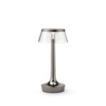 BON JOUR UNPLUGGED TABLE LAMP BLACK CHROME