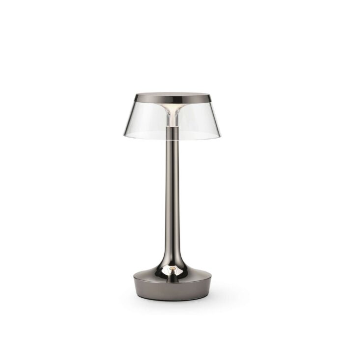 BON JOUR UNPLUGGED TABLE LAMP BLACK CHROME