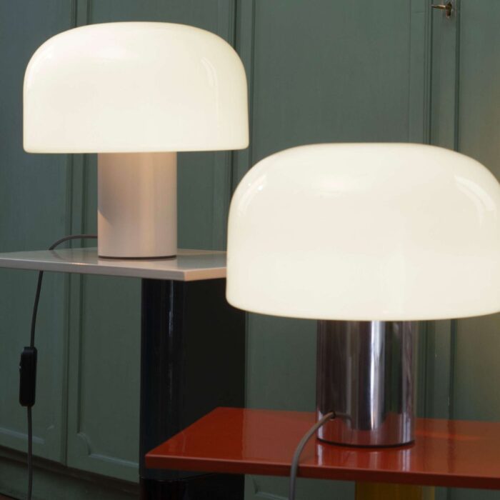 BELLHOP GLASS T TABLE LAMP BRIGHT ALUMINIUM