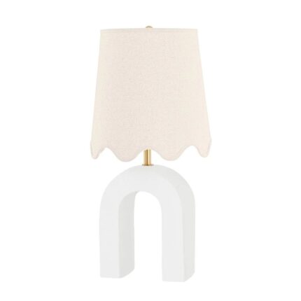 ROSHANI 1 LIGHT TABLE LAMP AGED BRASS AND CERAMIC MATTE WHITE