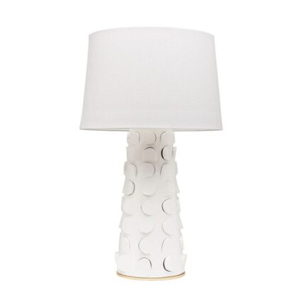 NAOMI 1 LIGHT TABLE LAMP WHITE LUSTRO AND GOLD LEAF