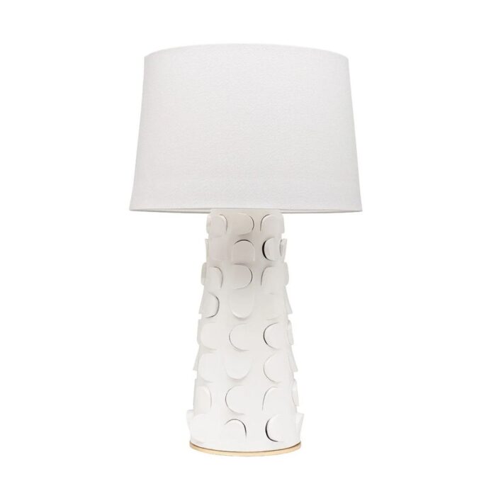 NAOMI 1 LIGHT TABLE LAMP WHITE LUSTRO AND GOLD LEAF
