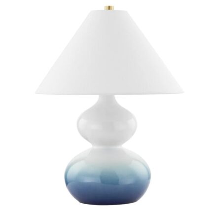 AIMEE 1 LIGHT TABLE LAMP AGED BRASS AND BLUE OMBRE